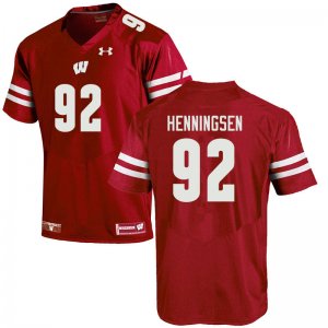 Men's Wisconsin Badgers NCAA #92 Matt Henningsen Red Authentic Under Armour Stitched College Football Jersey CE31J56XF